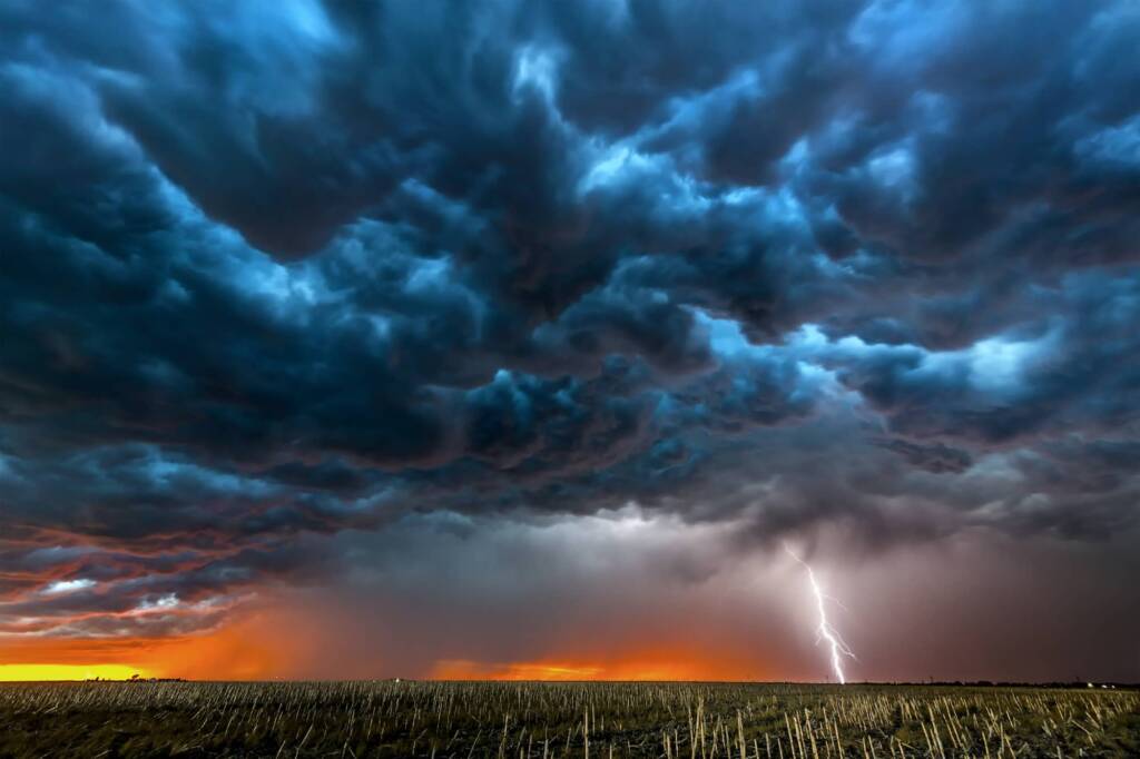 Storm over a field